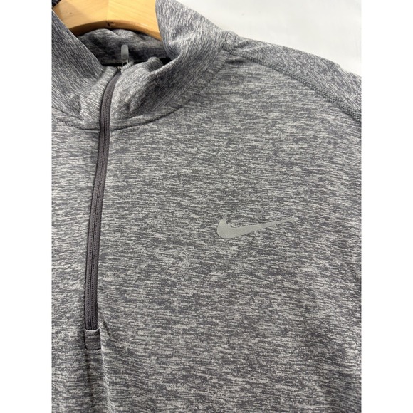Nike Men's Dri-Fit Running 1/2 Zip Pullover Long Sleeve‎ Gray Size XL - Picture 2 of 9